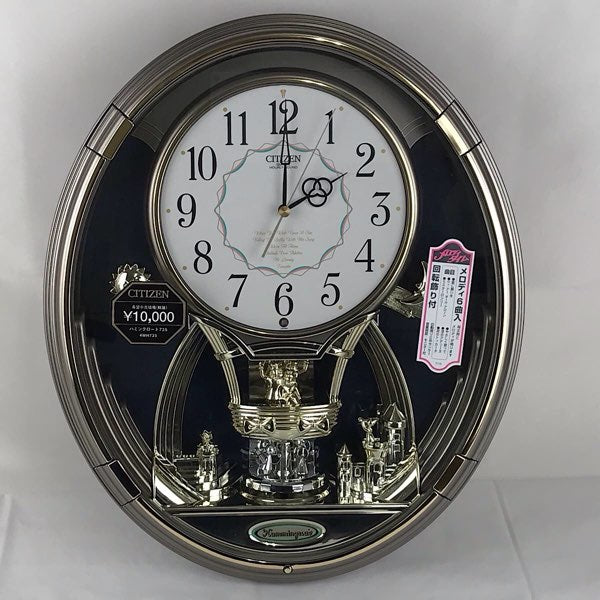 『未使用品』 
CITIZEN シチズン 
 ハミングロード735　からくり時計 4MH735-008 掛時計 
 グレーメタリック