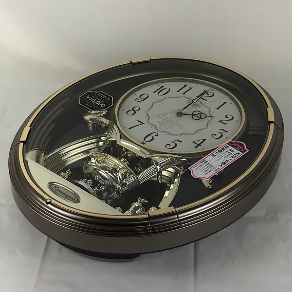 『未使用品』 
CITIZEN シチズン 
 ハミングロード735　からくり時計 4MH735-008 掛時計 
 グレーメタリック