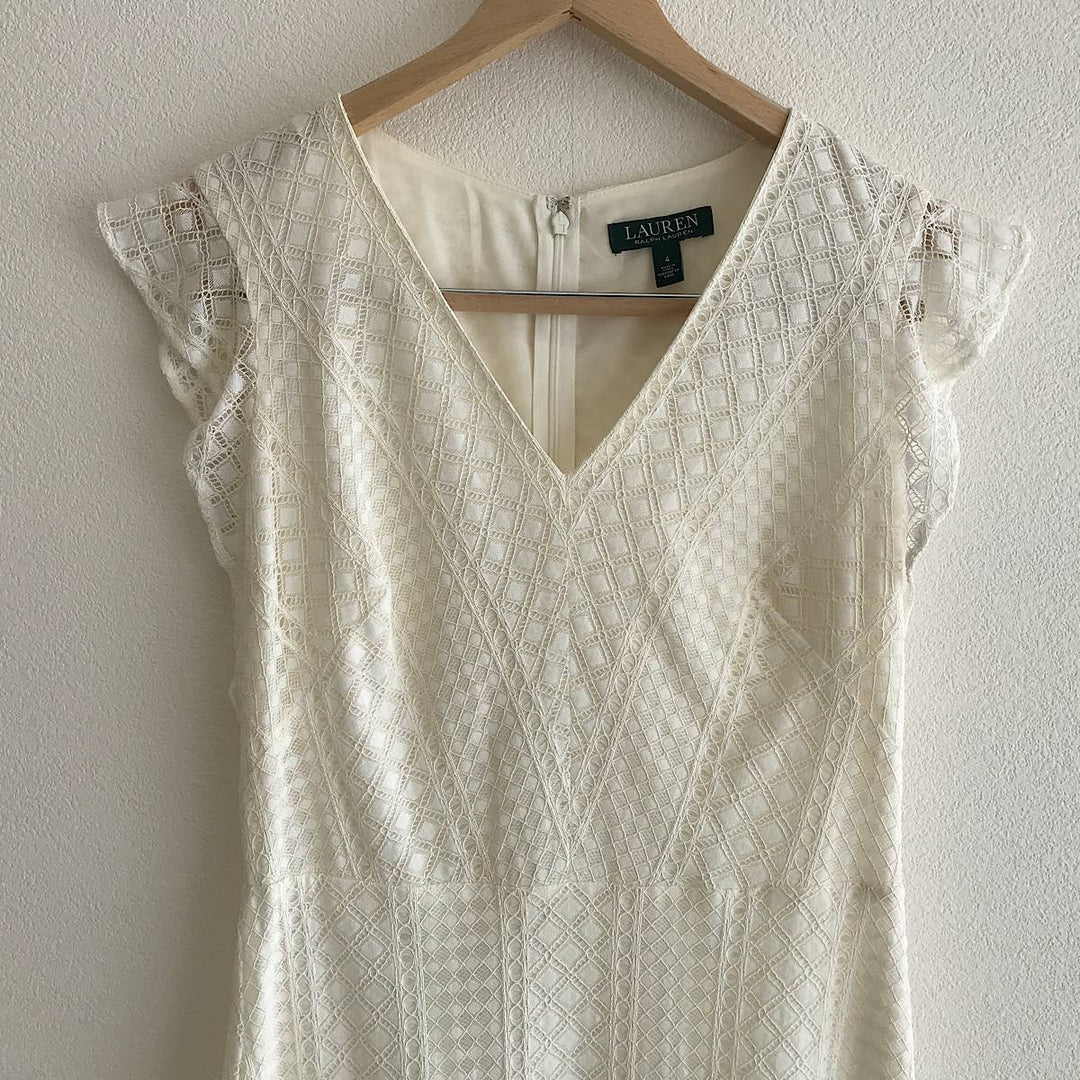 『USED美品』 
RALPH LAUREN ラルフローレン 
 サイズ4 RN41381/CA56658 160/88A ワンピース 
ナイロン/レーヨン  /コットン/ポリエステル