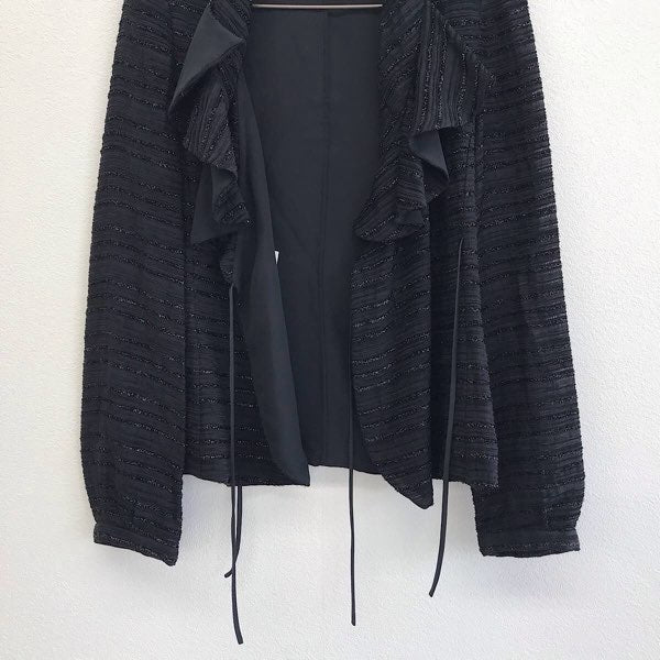 『USED美品』 
ARMANI COLLEZIONI アルマーニコレッツォーニ 
 カーディガン 
ビスコース/ポリアミド/ポリエステル ブラック