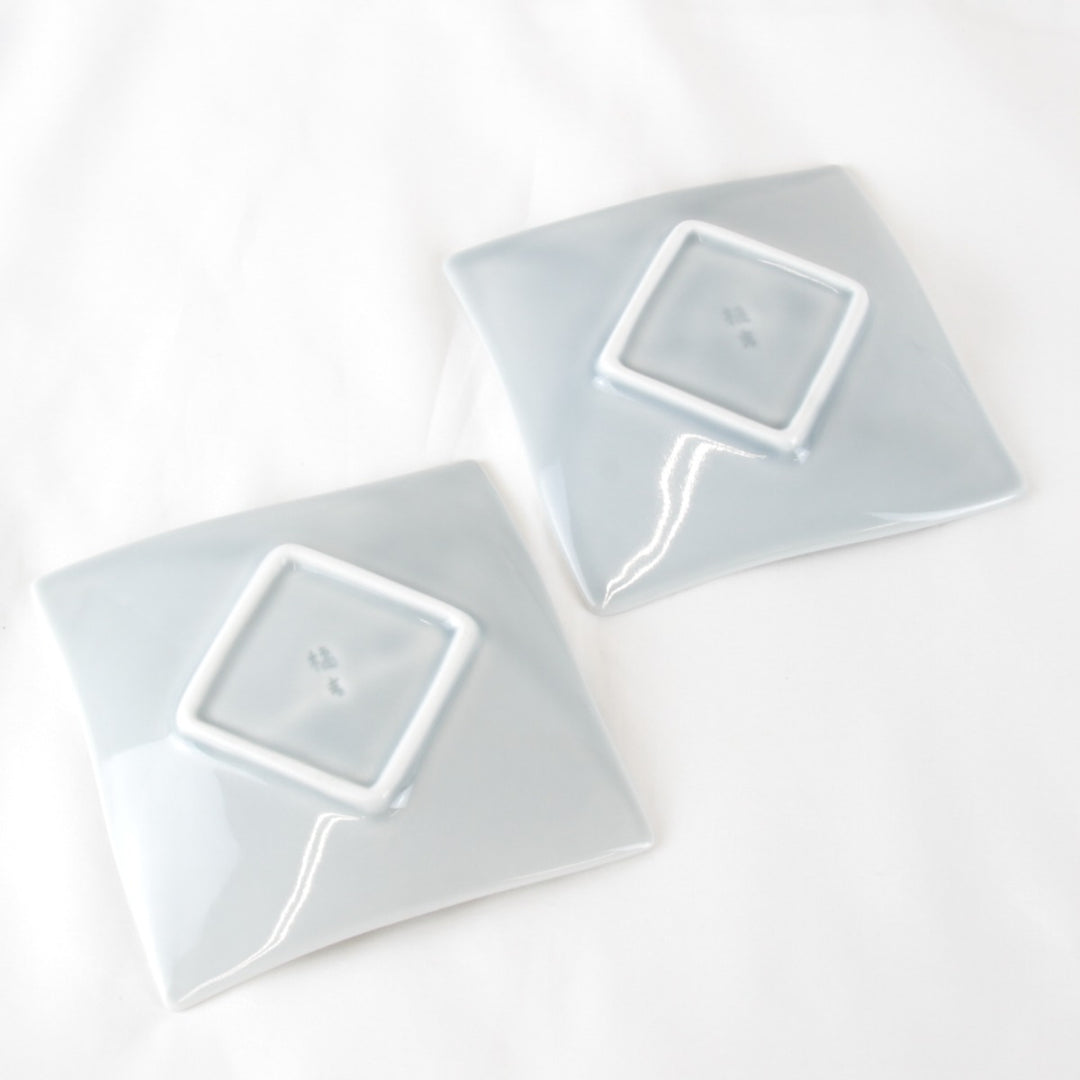 美品『USED』 
 
 たち吉 釉 小皿 2枚セット 皿 
陶磁器 ブルーグレー 風合いのある形と色