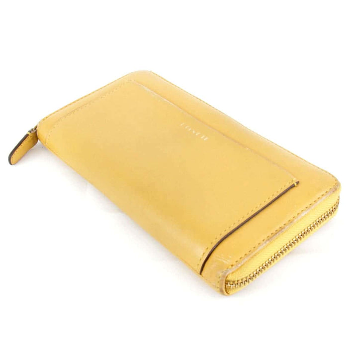 『USED』 
COACH コーチ 
 ジップアラウンドウォレット 長財布 
レザー イエロー