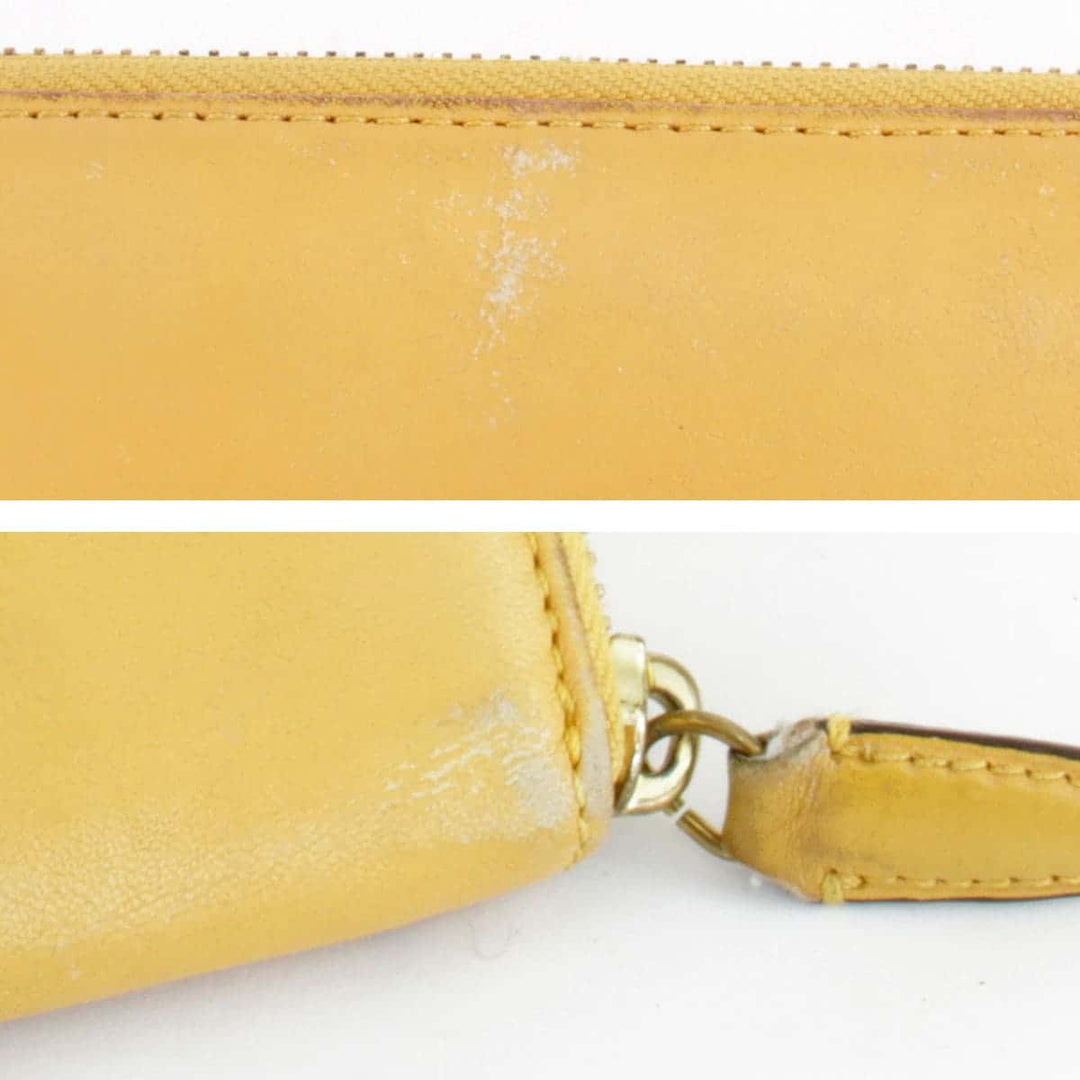 『USED』 
COACH コーチ 
 ジップアラウンドウォレット 長財布 
レザー イエロー