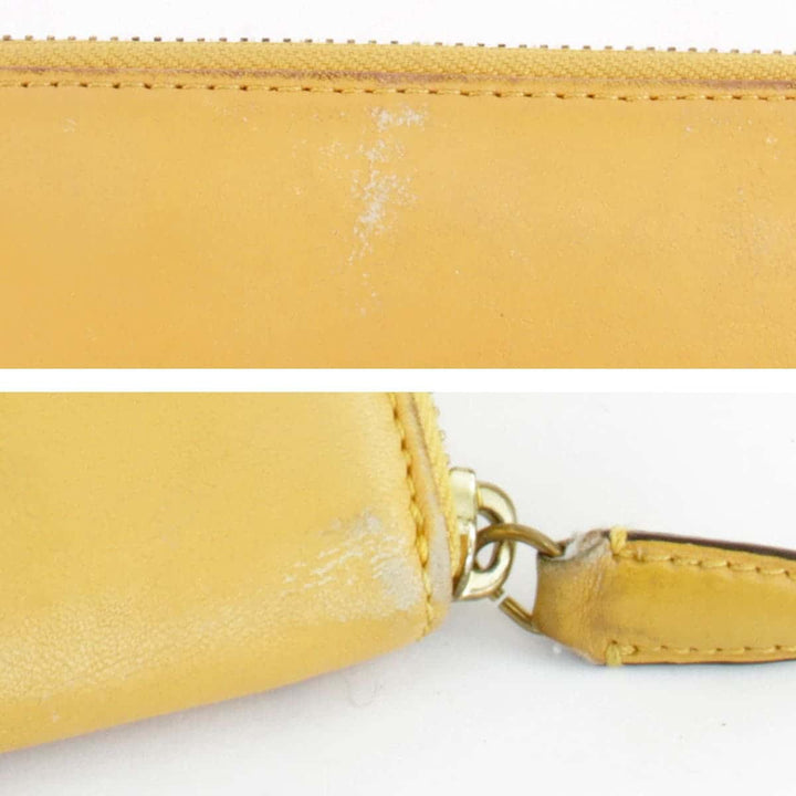 『USED』 
COACH コーチ 
 ジップアラウンドウォレット 長財布 
レザー イエロー
