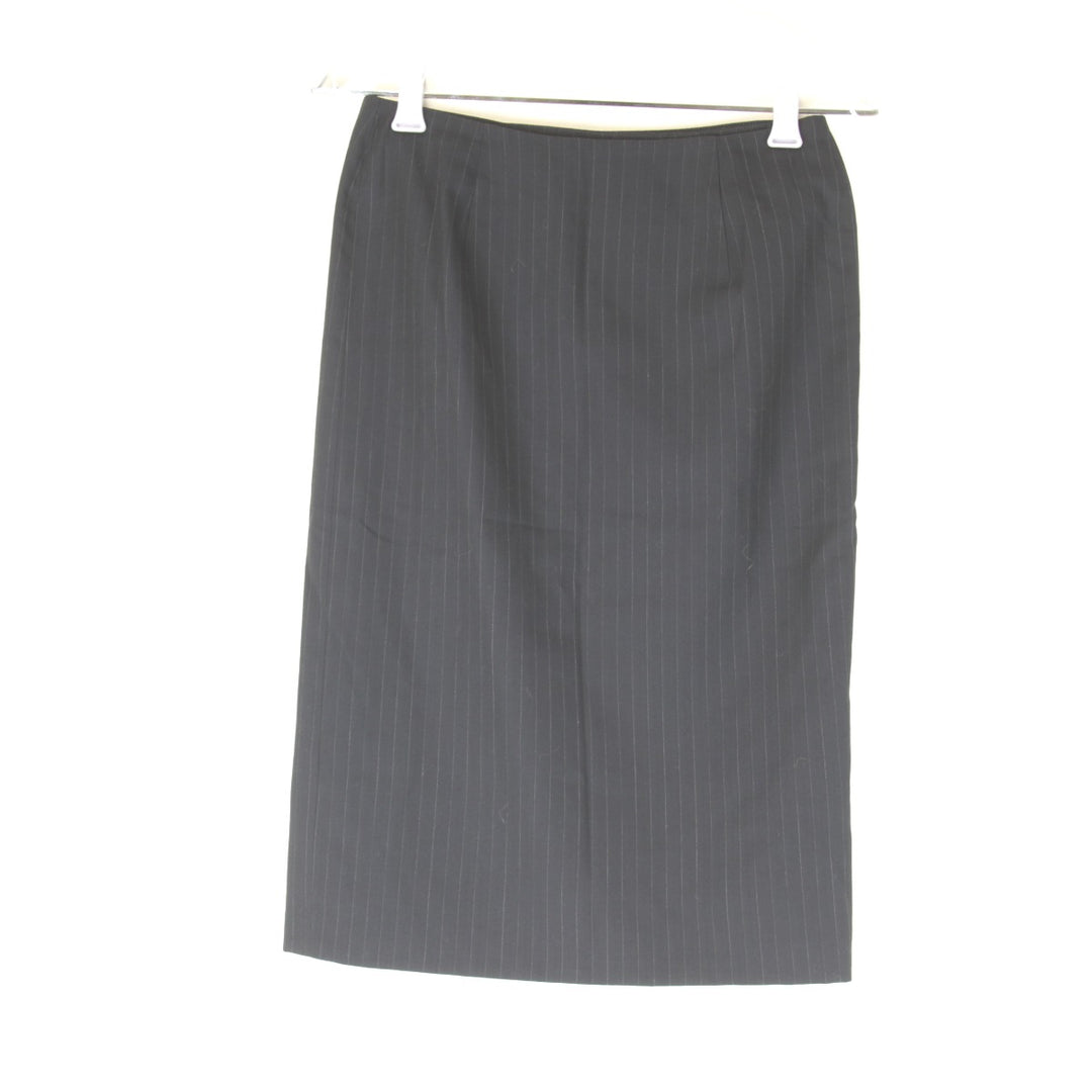 美品『USED』 
RALPH LAUREN ラルフローレン 
 ストライプ スカート 
レーヨン /毛/キュプラ チャコールグレー 巻きタイトスカート