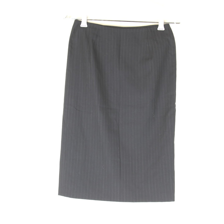 美品『USED』 
RALPH LAUREN ラルフローレン 
 ストライプ スカート 
レーヨン /毛/キュプラ チャコールグレー 巻きタイトスカート