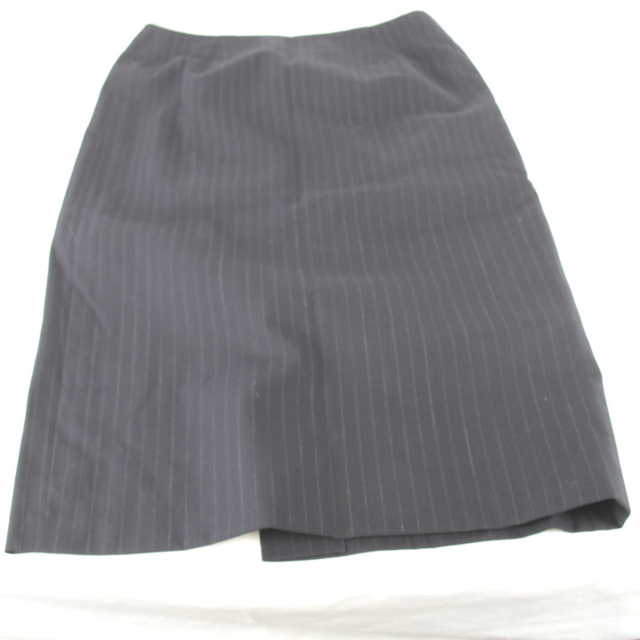 美品『USED』 
RALPH LAUREN ラルフローレン 
 ストライプ スカート 
レーヨン /毛/キュプラ チャコールグレー 巻きタイトスカート