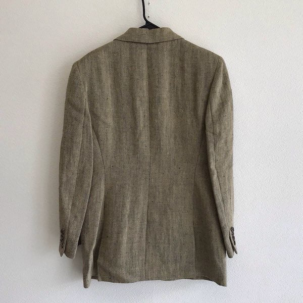 『USED』 
RALPH LAUREN ラルフローレン 
 サイズ9 テーラードジャケット 
麻 /キュプラ ブラウン系