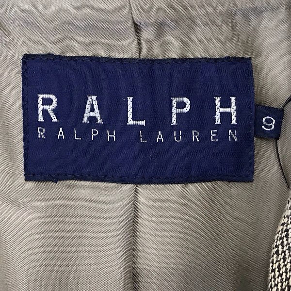 『USED』 
RALPH LAUREN ラルフローレン 
 サイズ9 テーラードジャケット 
麻 /キュプラ ブラウン系
