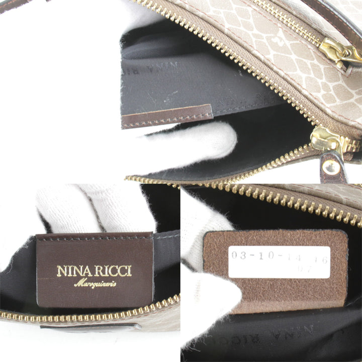 良品『USED』 
NINA RICCI ニナリッチ 
 ハンドバッグ 
PVC ブラウン