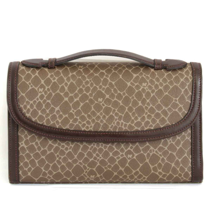 『USED』 
NINA RICCI ニナリッチ 
 ジラフ柄 ハンドバッグ 
レザー ブラウン