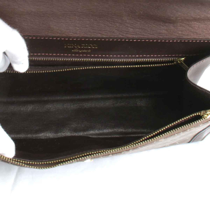 『USED』 
NINA RICCI ニナリッチ 
 ジラフ柄 ハンドバッグ 
レザー ブラウン
