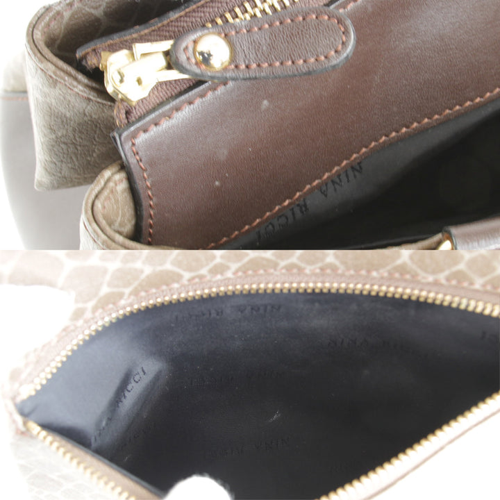 良品『USED』 
NINA RICCI ニナリッチ 
 ハンドバッグ 
レザー ブラウン