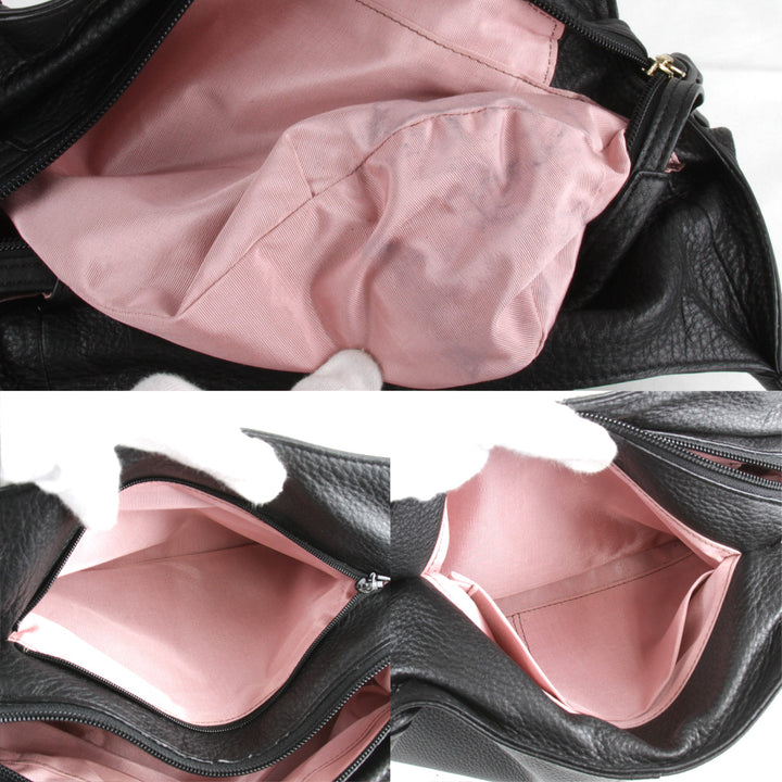 『USED』 
NINA RICCI ニナリッチ 
 ハンドバッグ 
レザー ブラック