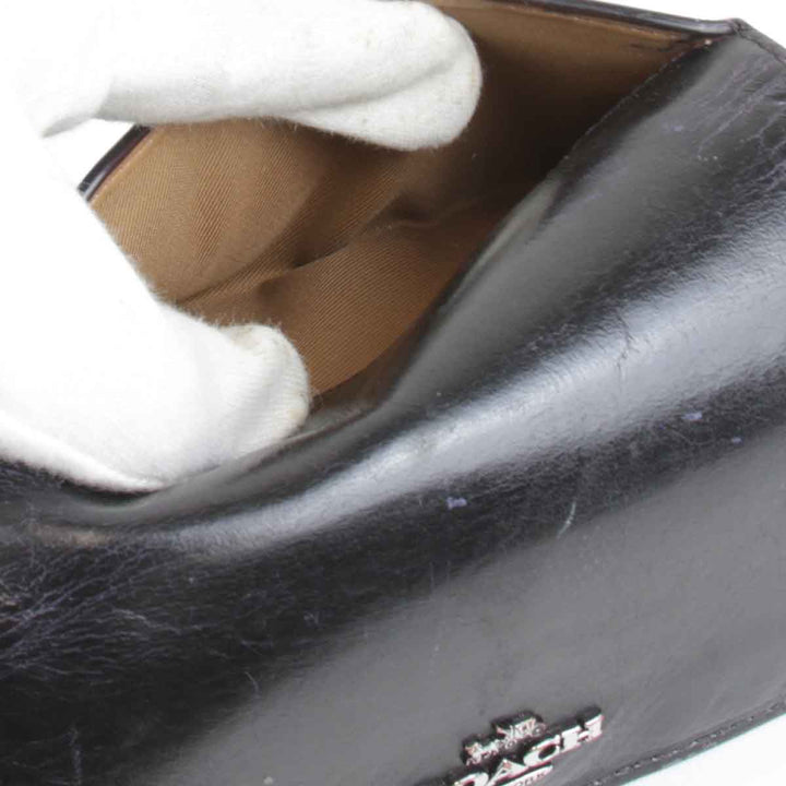 『USED』 
COACH コーチ 
 二つ折り財布 
レザー ブラック
