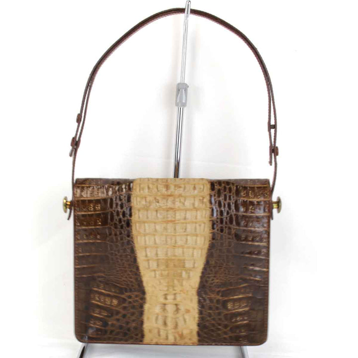 美品『USED』 
CROCODILE クロコダイル 
 ハンドバッグ 
クロコダイル ブラウン