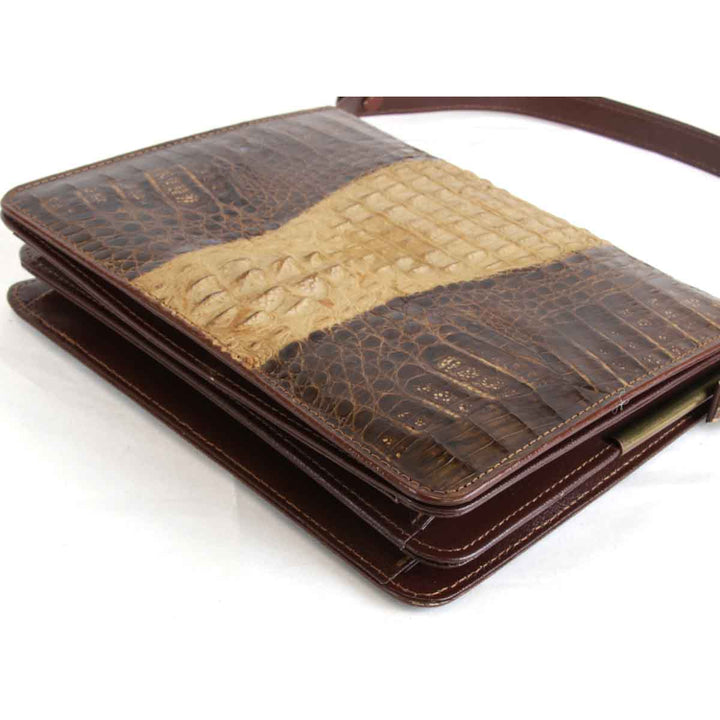 美品『USED』 
CROCODILE クロコダイル 
 ハンドバッグ 
クロコダイル ブラウン