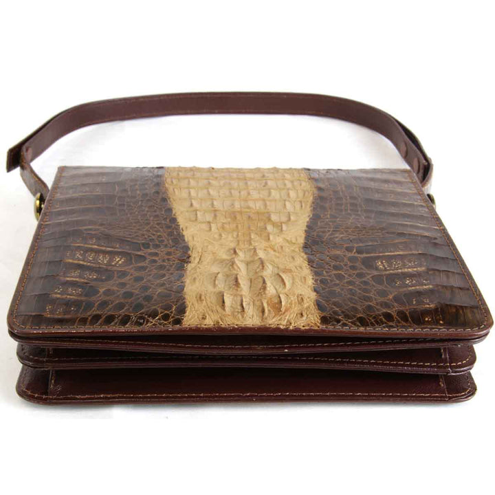 美品『USED』 
CROCODILE クロコダイル 
 ハンドバッグ 
クロコダイル ブラウン
