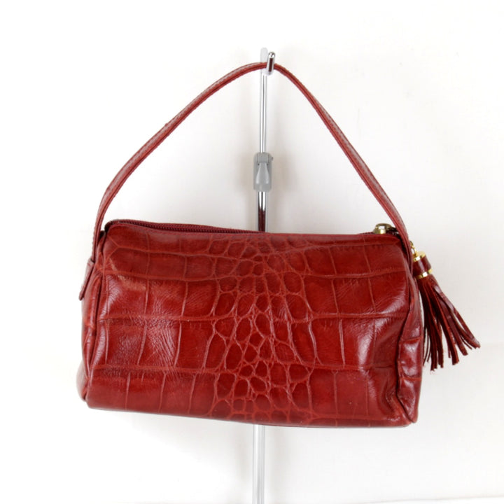 『USED』 
 
 R.Valentino 型押し ハンドバッグ 
レザー レッド