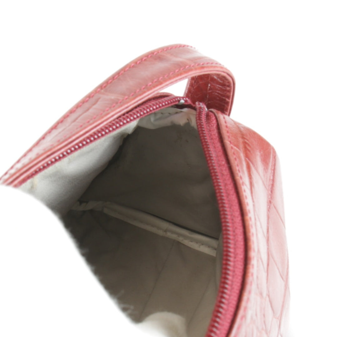 『USED』 
 
 R.Valentino 型押し ハンドバッグ 
レザー レッド