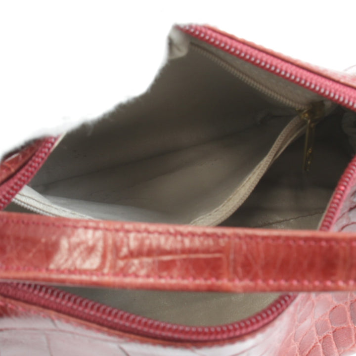 『USED』 
 
 R.Valentino 型押し ハンドバッグ 
レザー レッド