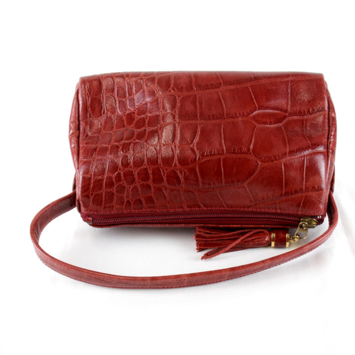『USED』 
 
 R.Valentino 型押し ハンドバッグ 
レザー レッド