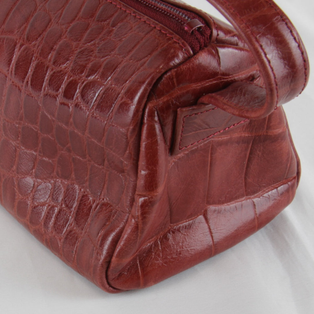 『USED』 
 
 R.Valentino 型押し ハンドバッグ 
レザー レッド