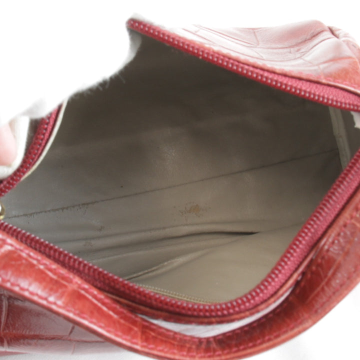 『USED』 
 
 R.Valentino 型押し ハンドバッグ 
レザー レッド