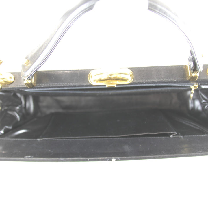 『USED』 
KIMIJIMA PARIS TOKYO キミジマ 
 キルティング フォーマル ハンドバッグ 
レザー ブラック