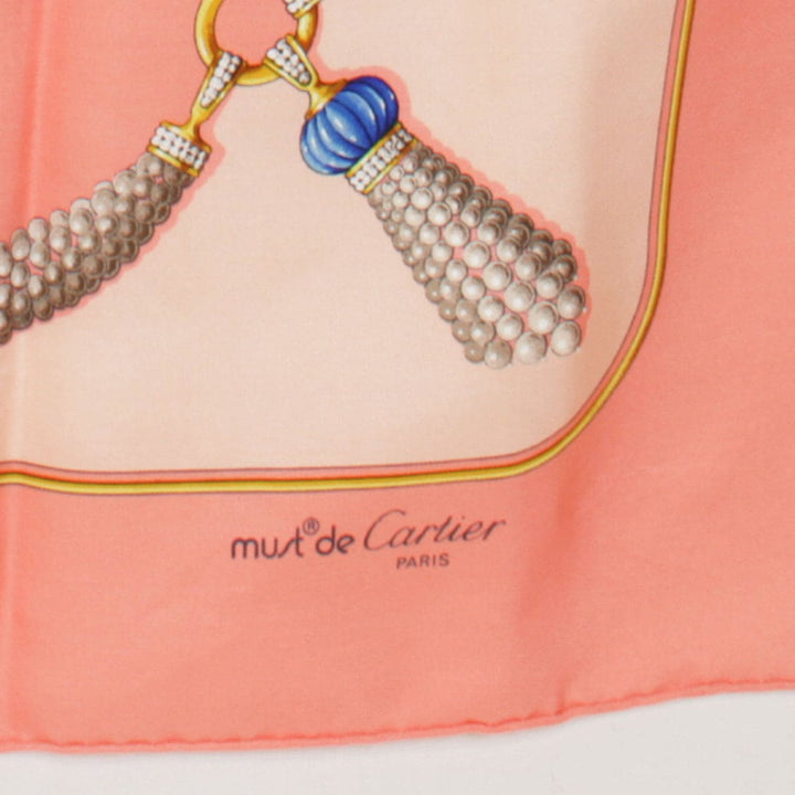 『USED』 
CARTIER カルティエ 
 スカーフ 
ファブリック ピンク