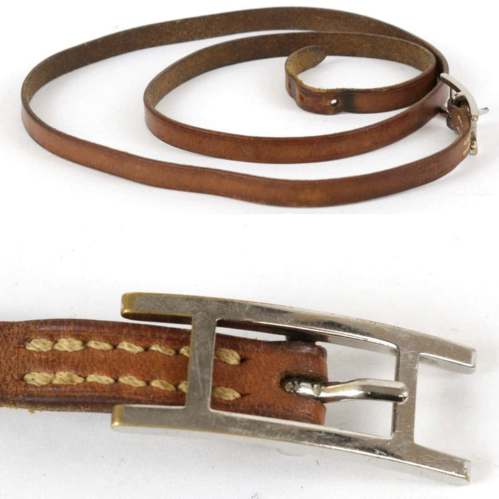 『USED』 
HERMES エルメス 
 ブレスレット 
レザー/メタル  ブラウン×シルバー