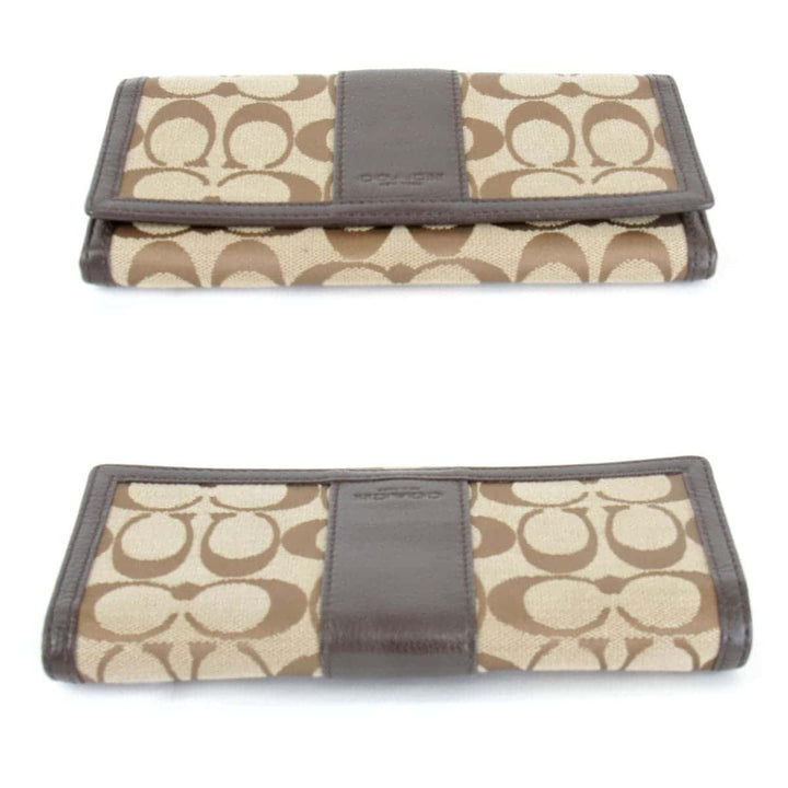 『USED』 
COACH コーチ 
 シグネチャー 長財布 
レザー/キャンバス  ブラウン