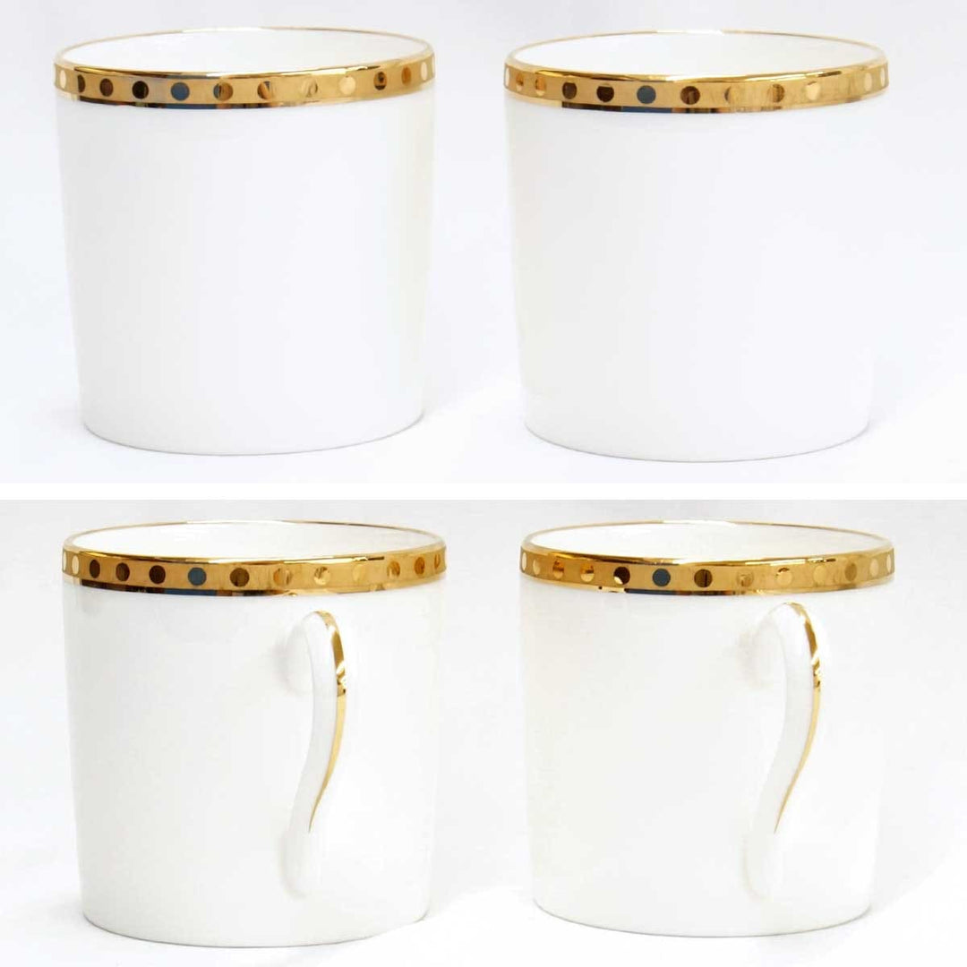 美品『USED』 
TIFFANY&Co. ティファニー 
 Gold Band カップ&ソーサー 2客セット 食器 
陶器 ホワイト