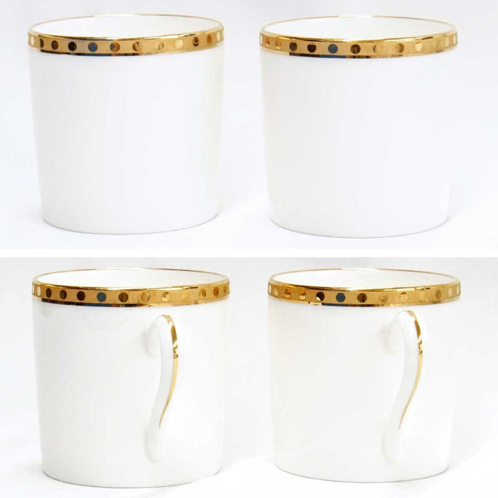 美品『USED』 
TIFFANY&Co. ティファニー 
 Gold Band カップ&ソーサー 2客セット 食器 
陶器 ホワイト