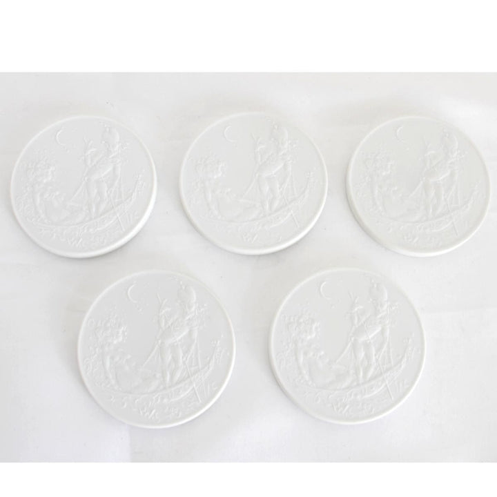 美品『USED』 
Meissen マイセン 
 陶器メダル×5枚 食器
