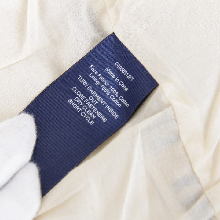 美品『USED』 
RALPH LAUREN ラルフローレン 
 ボーダージャケット XS テーラードジャケット 
コットン ブルー×ベージュ ベージュ地 マリンテイスト