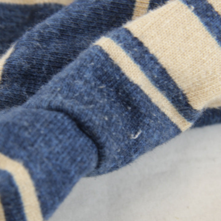 美品『USED』 
RALPH LAUREN ラルフローレン 
 ボーダージャケット XS テーラードジャケット 
コットン ブルー×ベージュ ベージュ地 マリンテイスト