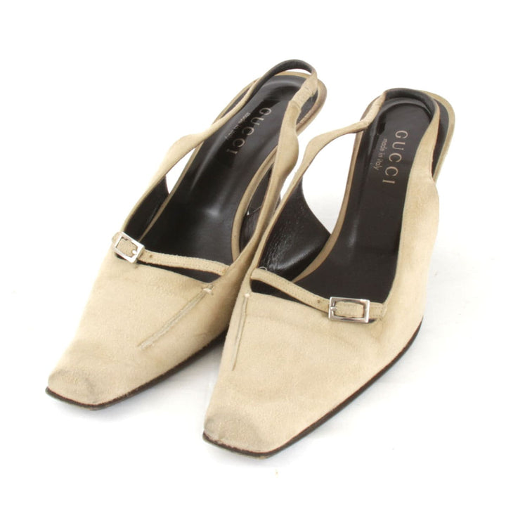 『USED』 
GUCCI グッチ 
 101 0338 37 ミュール 
スウェード ベージュ