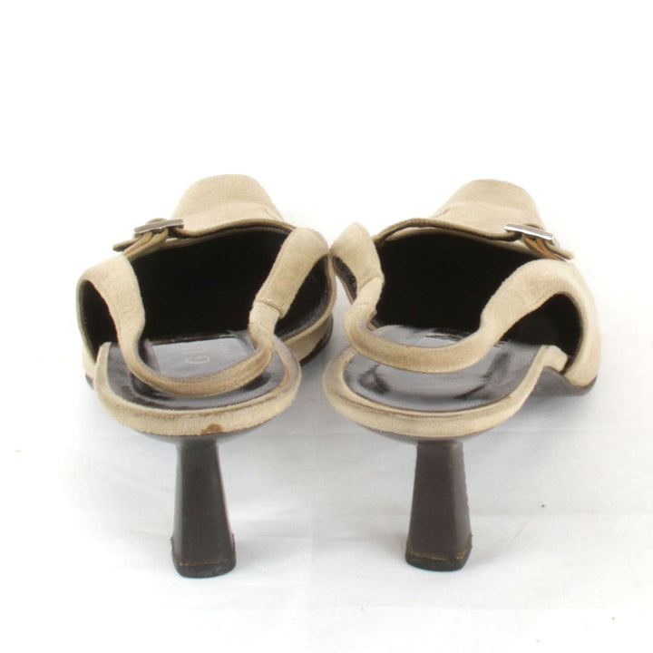 『USED』 
GUCCI グッチ 
 101 0338 37 ミュール 
スウェード ベージュ
