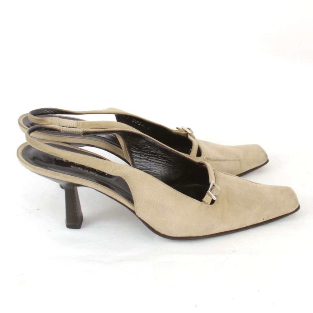 『USED』 
GUCCI グッチ 
 101 0338 37 ミュール 
スウェード ベージュ