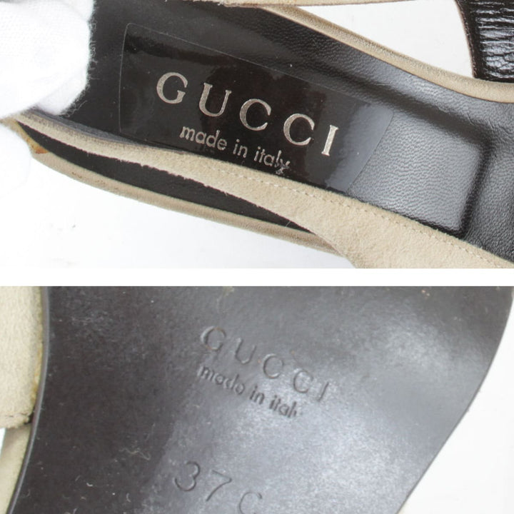 『USED』 
GUCCI グッチ 
 101 0338 37 ミュール 
スウェード ベージュ