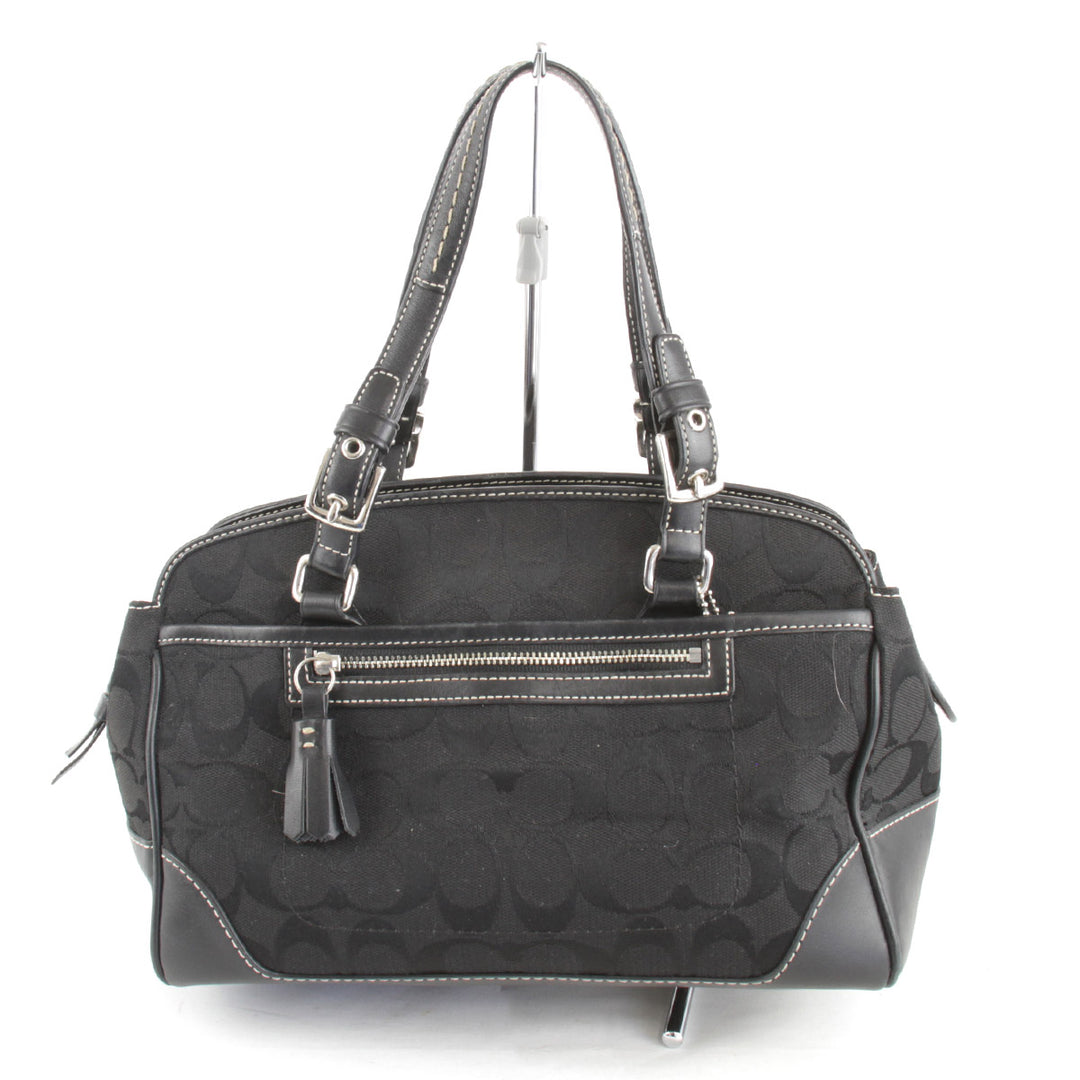 良品『USED』 
COACH コーチ 
 ハンドバッグ 
キャンバス ブラック
