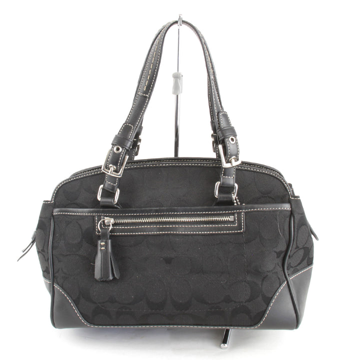 良品『USED』 
COACH コーチ 
 ハンドバッグ 
キャンバス ブラック