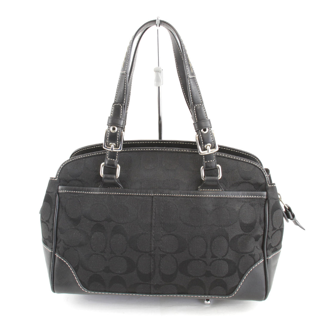 良品『USED』 
COACH コーチ 
 ハンドバッグ 
キャンバス ブラック
