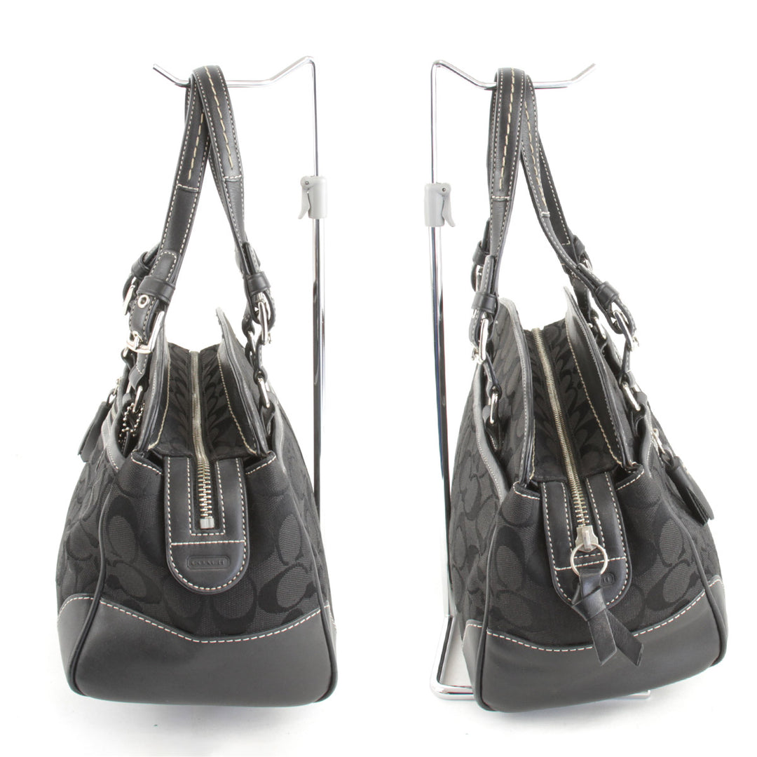 良品『USED』 
COACH コーチ 
 ハンドバッグ 
キャンバス ブラック