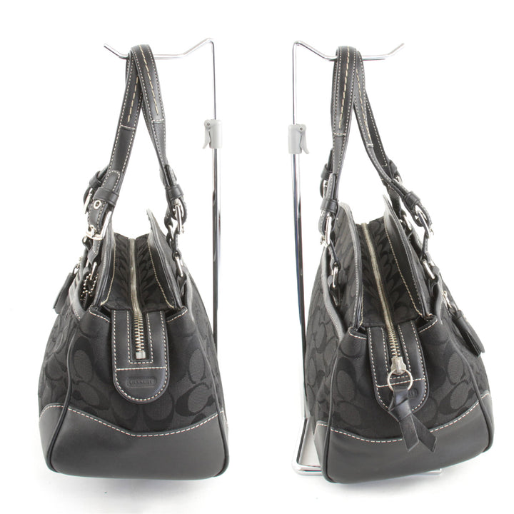 良品『USED』 
COACH コーチ 
 ハンドバッグ 
キャンバス ブラック