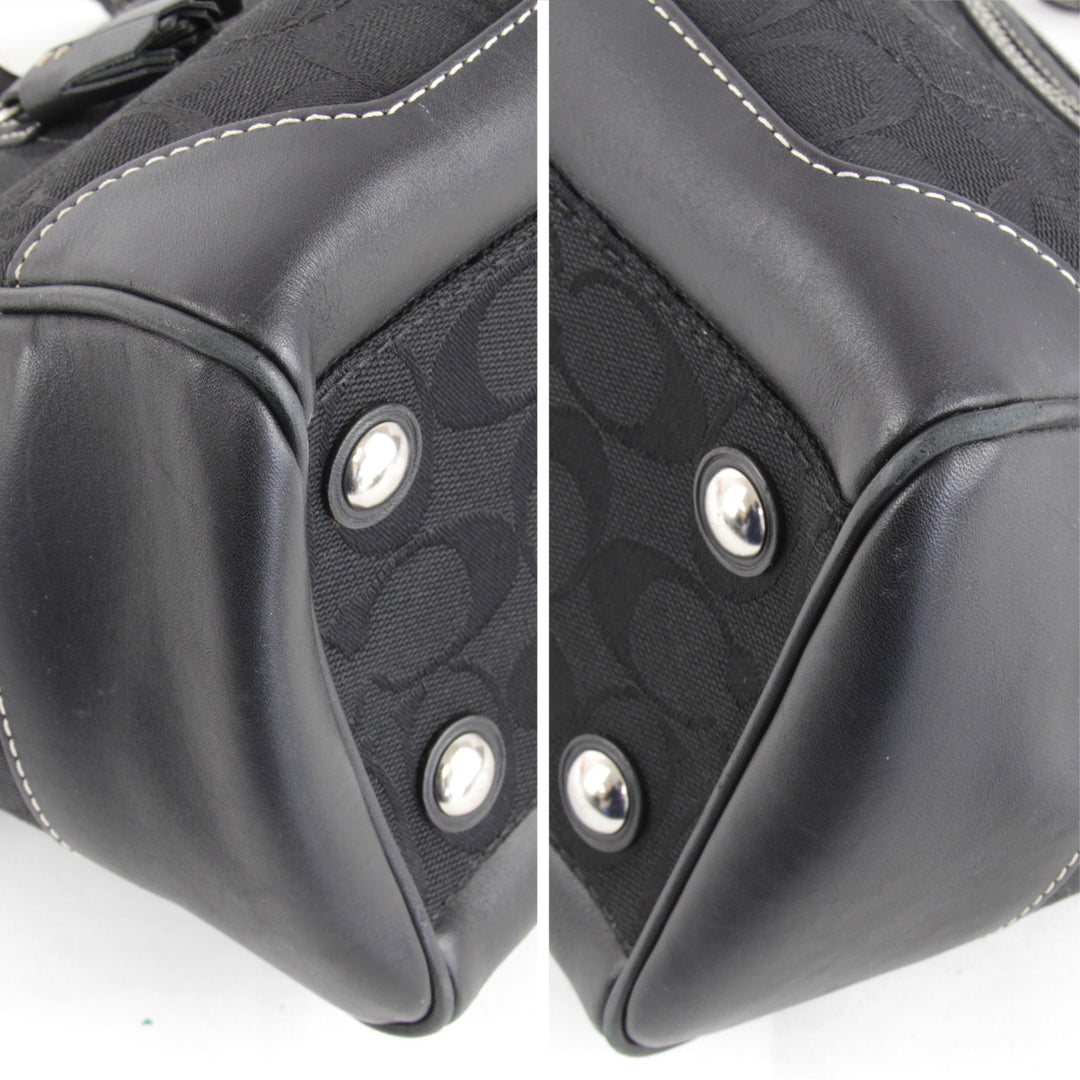 良品『USED』 
COACH コーチ 
 ハンドバッグ 
キャンバス ブラック