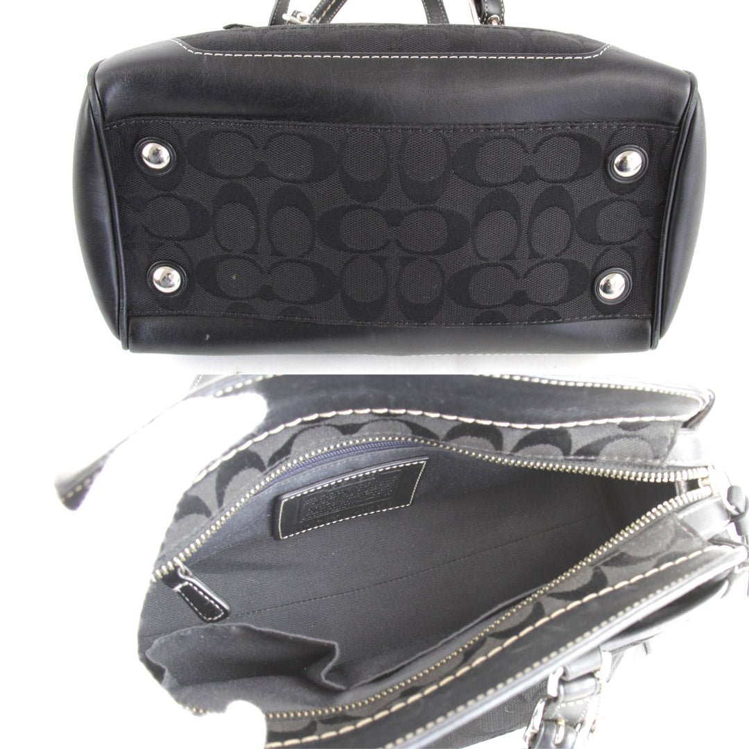 良品『USED』 
COACH コーチ 
 ハンドバッグ 
キャンバス ブラック