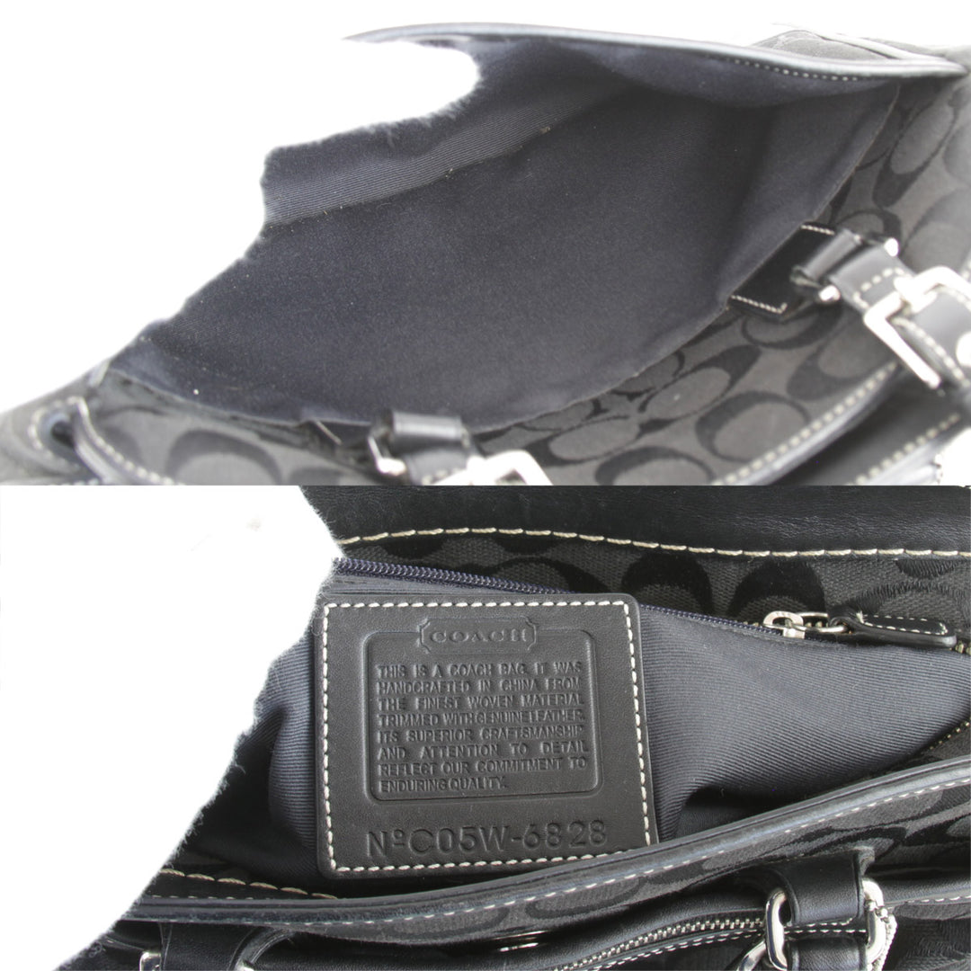 良品『USED』 
COACH コーチ 
 ハンドバッグ 
キャンバス ブラック