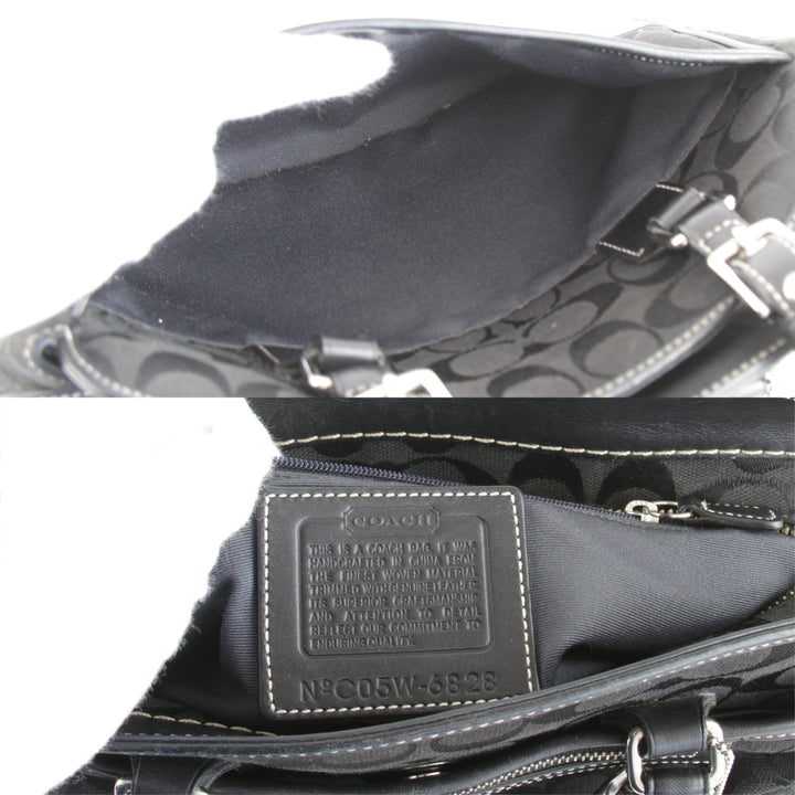 良品『USED』 
COACH コーチ 
 ハンドバッグ 
キャンバス ブラック